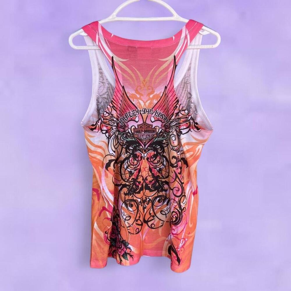 Harley Davidson pink and orange tank - Picture 6 of 8